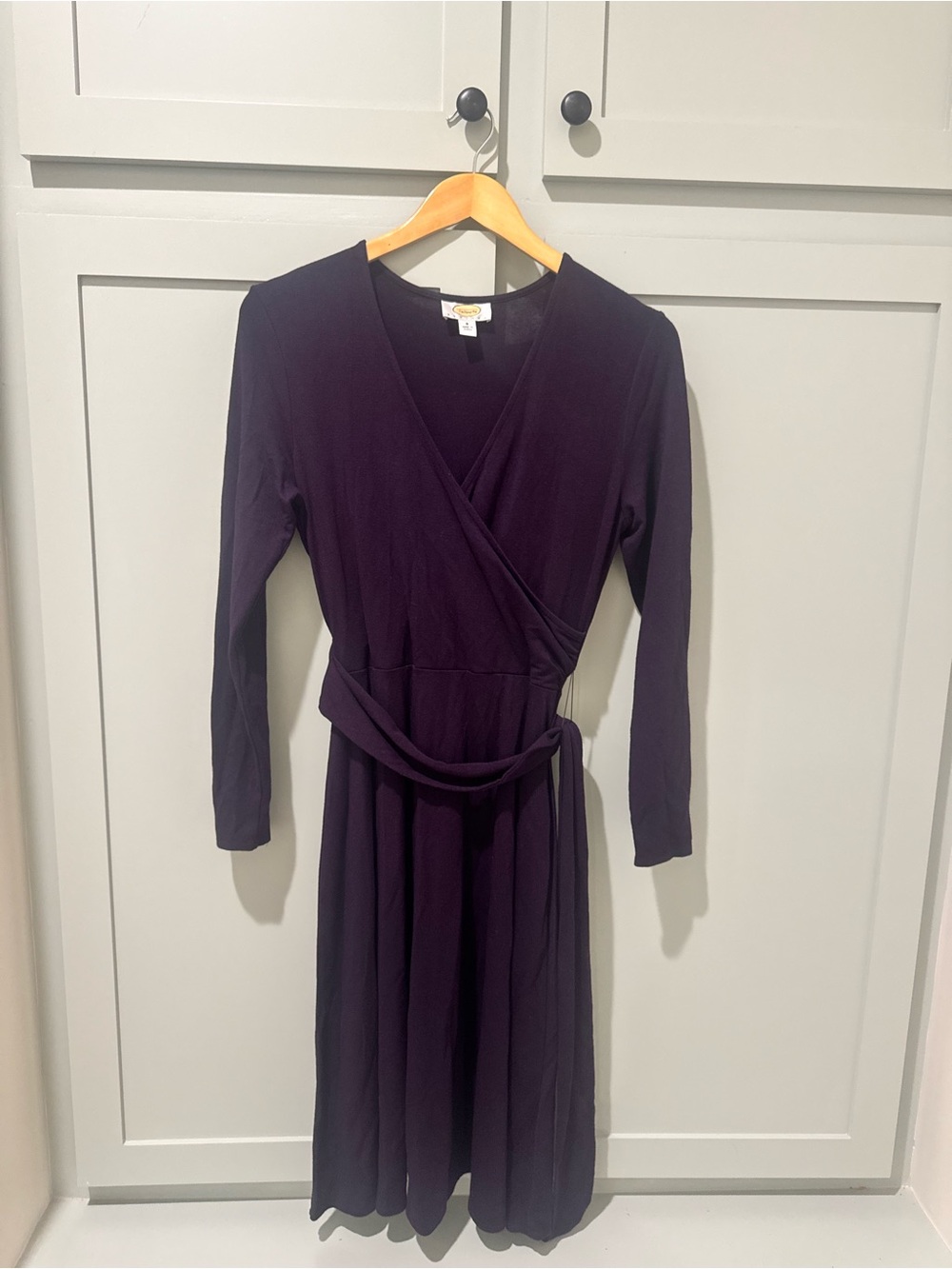Talbots Long-Sleeve Wrap Dress in Plum